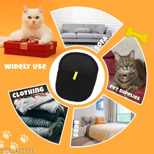 Pet Hair Remover, Electrostatic Pet Hair Removal Gloves Pad, Reusablle Catt & Dog Hair Remover for Couch, Furniture, Carpet, Clothes, Car Seat, Upgraded Animal Fur Removal Tool, pet Grooming Gloves (Pack of 1piece)