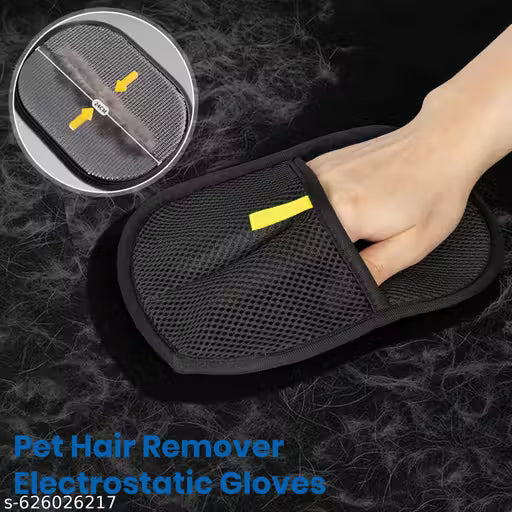 Pet Hair Remover, Electrostatic Pet Hair Removal Gloves Pad, Reusablle Catt & Dog Hair Remover for Couch, Furniture, Carpet, Clothes, Car Seat, Upgraded Animal Fur Removal Tool, pet Grooming Gloves (Pack of 1piece)